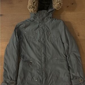 TNA Gray Jacket with Tan Fur Hood